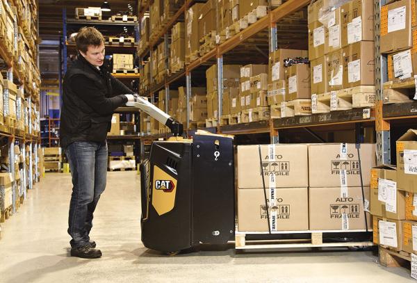 Stand-on power pallet truck