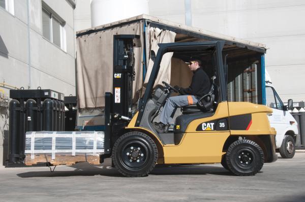 Diesel forklift with load