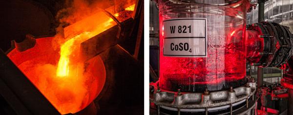 Images from the Nickelhütte Aue recycling plant