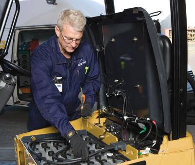 Forklift battery charging