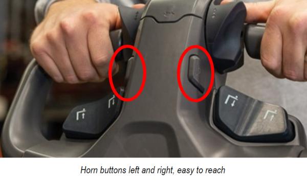horn buttons easy to reach