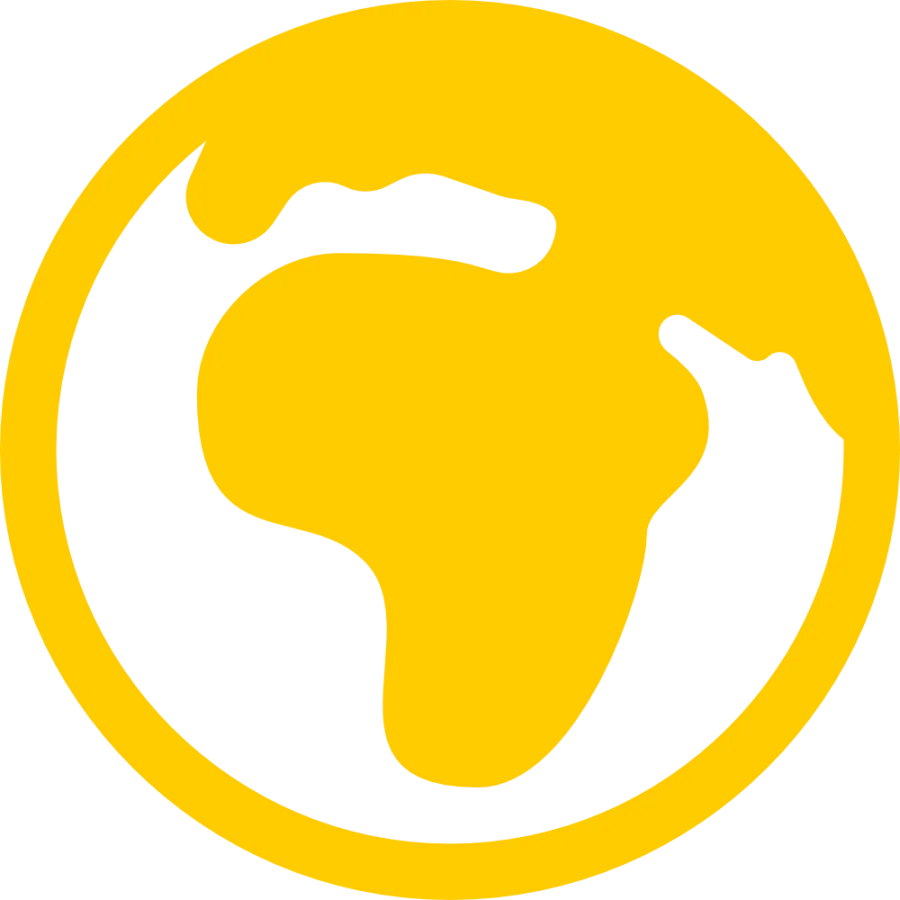 Stylised image of a globe showing Europe and Africa