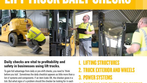 Cat Lift Truck Daily Checks Summary infographic